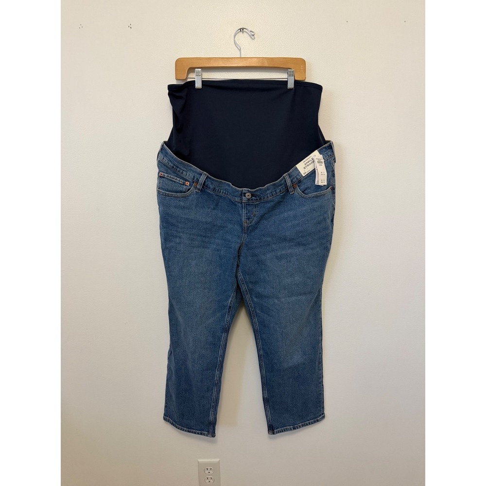 Abercrombie & Fitch Maternity Ankle Straight Jean – Dark – Size 33 Short – NWT - Picture 2 of 6